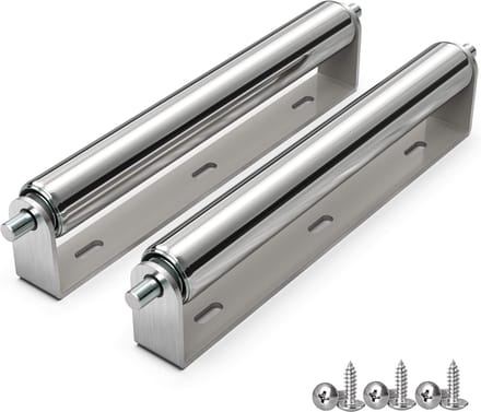 Set van 2 Zware Metalen Rollen met Beugel - 1,5 inch RVS Rollen