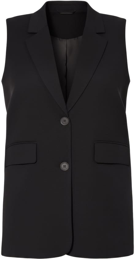 Studio Untold - Dames - Gilet oversized split met knoop op de achterkant - Zwart - Maat 46+