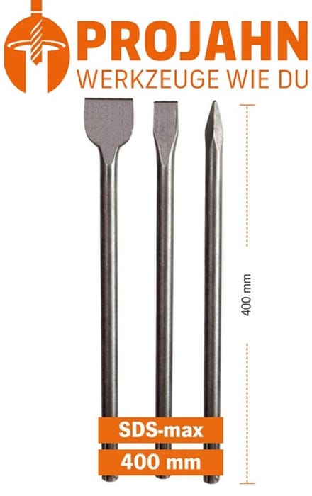 Beitelset 3-delig ECO SDS-max – Punt-, plat- & Spadebeitel (400 mm) – voor Sloop- & Doorbraakwerk