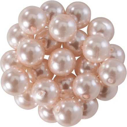 Glazen waskralen, Ø 8mm, 25st., goudgeel (lichtoranje) - Lichtroze