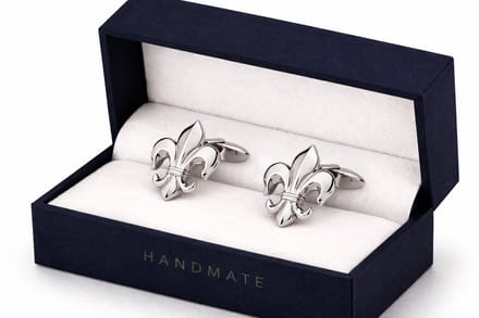 Manchetknopen Franse Lelie - Verguld Manchetknopen Fleur de Lis - Luxe Cufflinks - Zilver