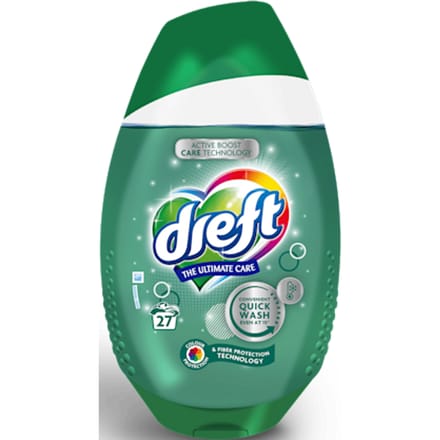 Dreft Quick Wash | Wasmiddel | Green Fiber Protection | 972 ml