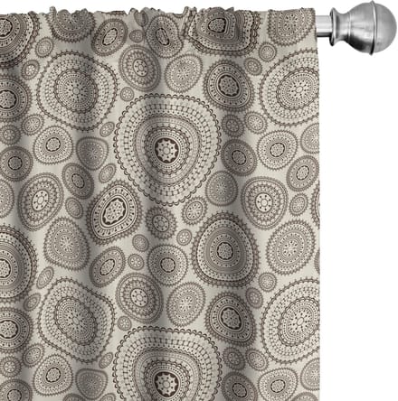 ABAKUHAUS Beige Gordijnen – 2-delige set 75×245 cm – Halfdonker