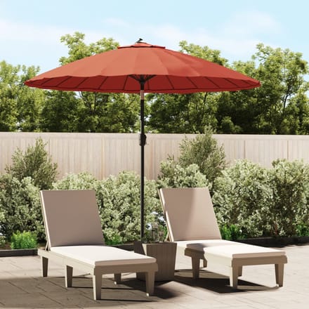 vidaXL - Parasol - met - aluminium - paal - 250 - cm - terracottakleurig
