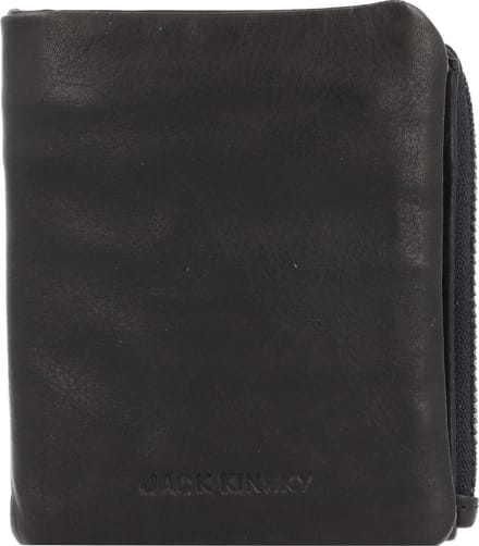 Jack Kinsky Brisbane Portemonnee Leer 10 cm - Jongens - Staand formaat - schwarz