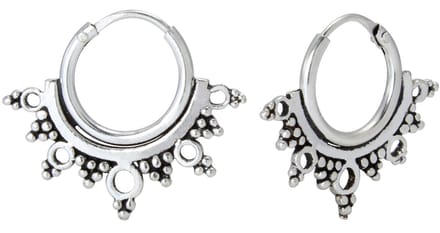Joy|S - Zilveren Bali antique oorringen - geoxideerd