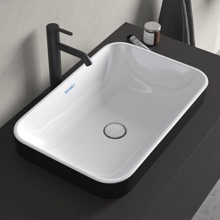 Duravit Happy D.2 Plus countertop sink 60 cm white / anthracite matt, without overflow, without tap hole bench 2359606100