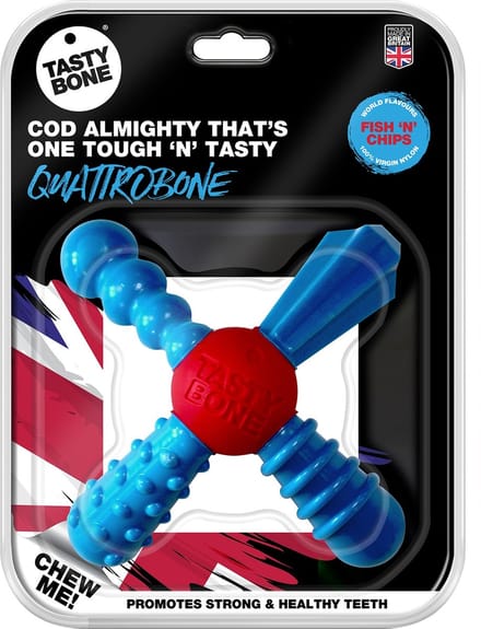 TastyBone - Small - Quattro Bone - Fish & Chips - Hond - Kauwspeelgoed - Vegan - Kluif - Nylabone
