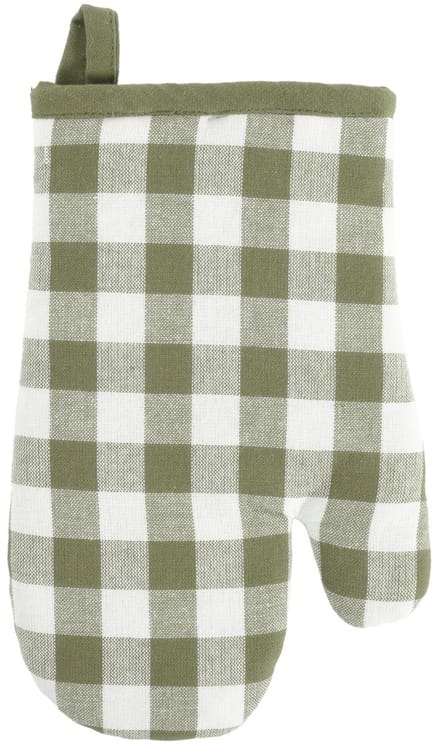 Tiseco Gingham Ovenwant - 28 x 18cm - Olijfgroen