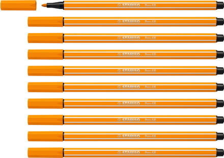STABILO Pen 68 - Premium Viltstift - Oranje - Doos 10 stuks