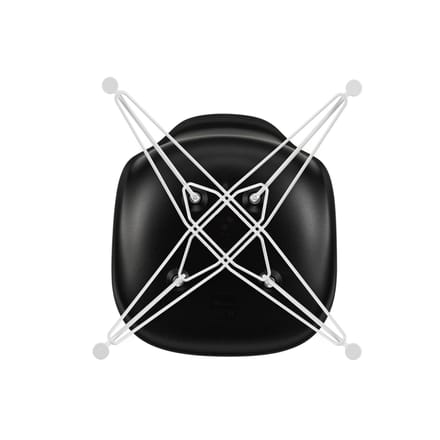 Vitra DSR Eames Plastic Side Chair - diepzwart RE - wit - diepzwart RE