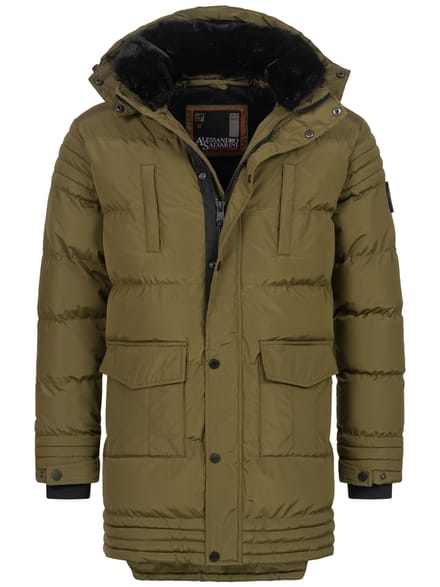 Alessandro Salvarini heren winterjas AS285 met teddyvoering en afneembare capuchon