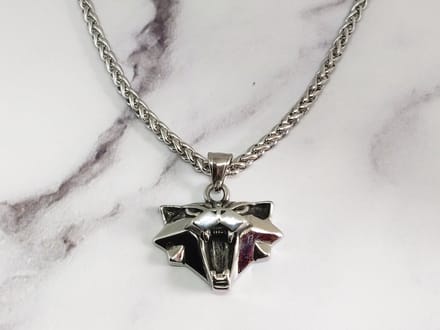 Mei's - Muse The Cat - ketting heren - The Witcher - RVS zilver - 70 cm