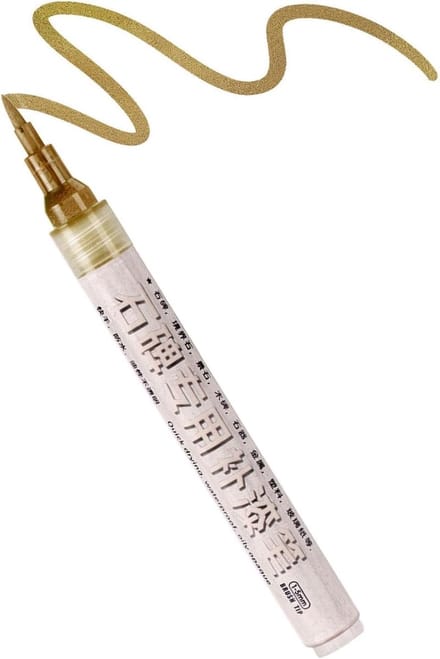 Belettering Pen - Restauratie Marker - Steen Bewerken - Waterdichte Formule - 16 cm Lengte - Goud