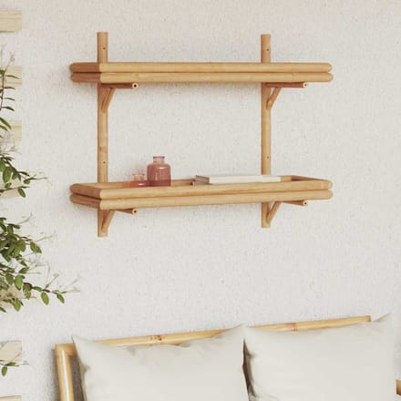 vidaXL - Wandplank - Muurmontage - Bruin - 75 - x - 26 - x - 60 - cm - Bamboe