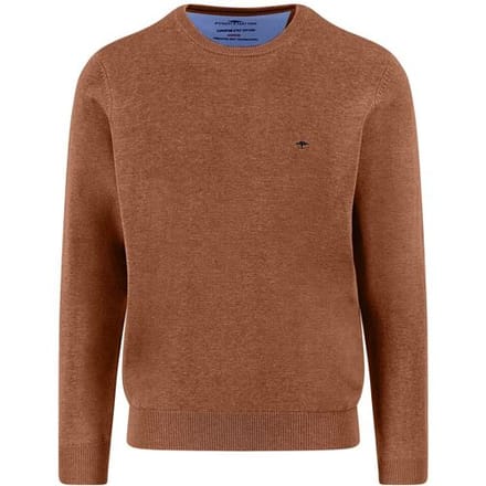 Fynch-Hatton Trui O-Neck Superfine Cotton Uni Color Hazel / male