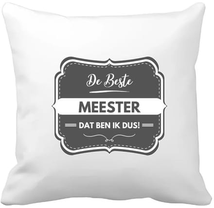 Akyol - de beste meester Kussen hoes - Meester - geweldige meester - school - verjaardagscadeau - afscheidscadeau - kado - 40 bij 40 cm
