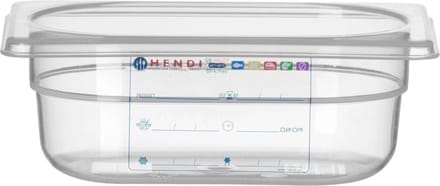 HENDI Gastronorm bak – luchtdicht – transparant – 0,6L – 176x108x65 mm