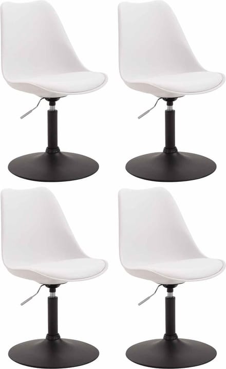CLP Maverick Set van 4 Eetkamerstoelen - Kunststof wit zwart