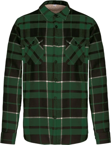 Kariban Geruit overhemd met sherpavoering K579 - Forest Green / Black Checked - XXL