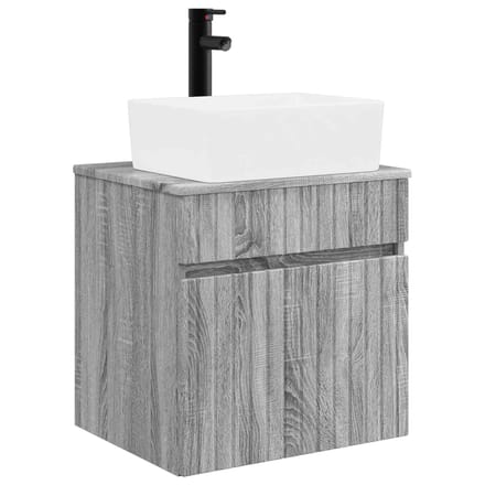 vidaXL - Wandgemonteerde - wastafelmeubel - Grijs - Sonoma - 49 - x - 41 - x - 63 - cm