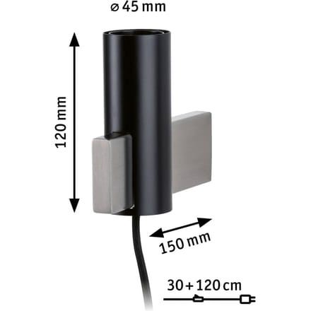 Neordic Wandlamp Aik E27 230V max. 20W dimbaar Zwart