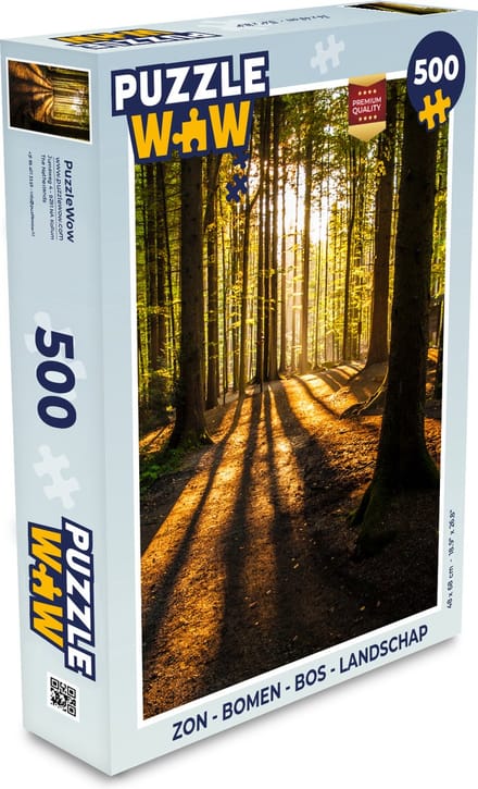 Puzzel Zon - Bomen - Bos - Landschap - Natuur - Legpuzzel - Puzzel 500 stukjes