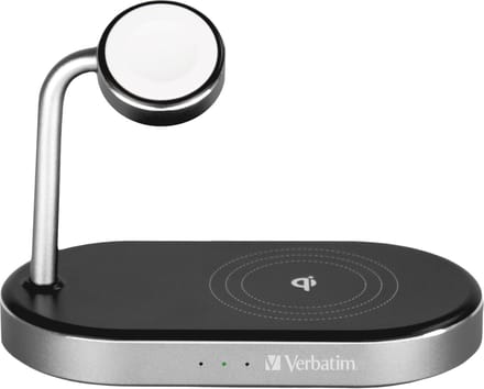 Verbatim Wireless Charging Stand - 3-in-1 - + AC Power Adapter - 44 Watt