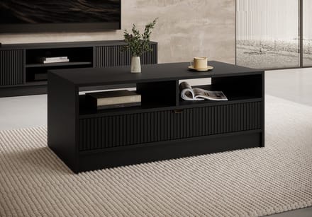 Meubella - Salontafel Tavares - Zwart - 100 cm