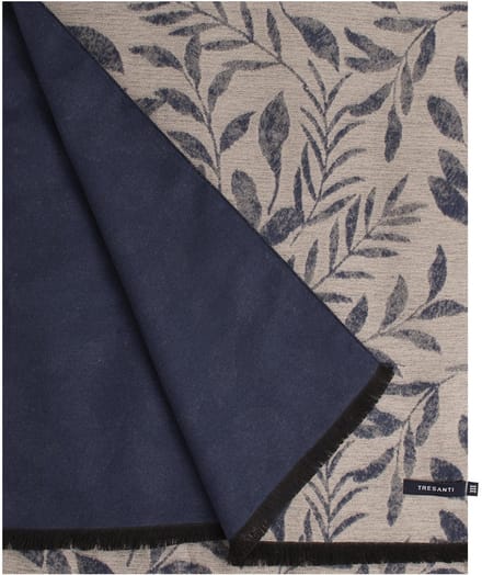 TRESANTI | FERDIN | Viscose sjaal met bladeren | Navy