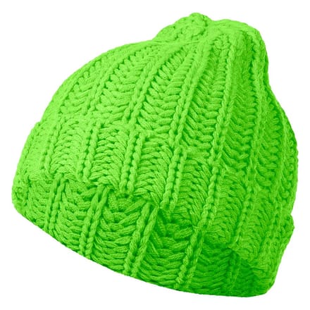 Apollo - Feestmuts gebreid - Warme feestmuts - Fluor groen - one size - Carnaval - Carnaval accessoires - Party