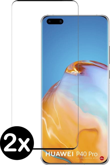 Screenprotector - 2 Stuks - Geschikt voor Huawei P40 Pro - Full Cover - Beschermglas - Gehard Glas - Tempered Glass - Screen Protector