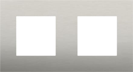 Niko - Afdekplaat tweevoudig horizontaal 71MM stainless steel - 150-76800