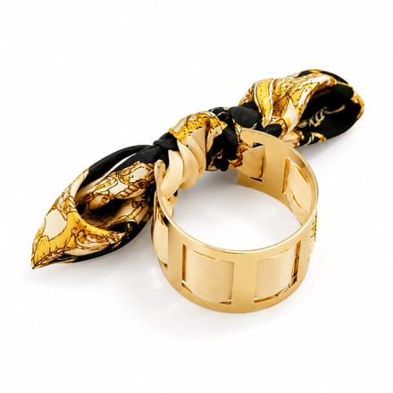Dames Open Cuff Armband Goudkleurig met Sjaal – RVS Statement Armband 3 cm