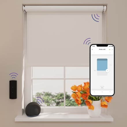 DTCH® Elektrisch Rolgordijn Verduisterend - Easy - White - 95 x 190 cm - Motionblinds CMD-03