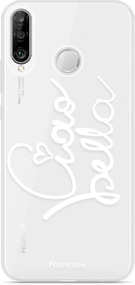 Fooncase Hoesje Geschikt voor Huawei P30 Lite - Shockproof Case - Back Cover / Soft Case - Ciao Bella!