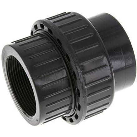 PVC Rechte Lijmmof 63mm x Binnendraad Rp 2'' EPDM