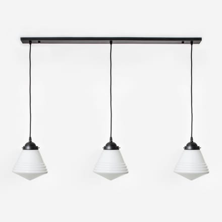 3 x Luxe School Small lampen aan plafondbalk Moonlight - Art Deco Trade