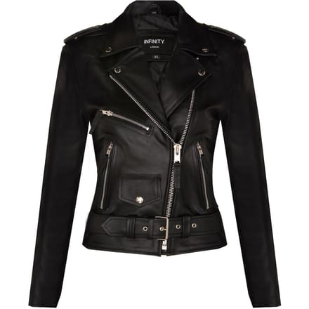 Dames rundleer bikerjack-Mansfield