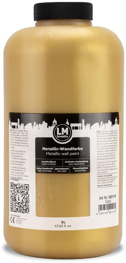 LM-Kreativ Metallic wandverf – Goud – 2 l