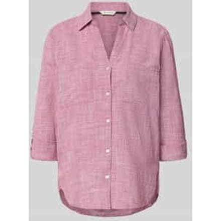 Tom Tailor - Blouse met borstzakjes - Maat 36 - dark pink