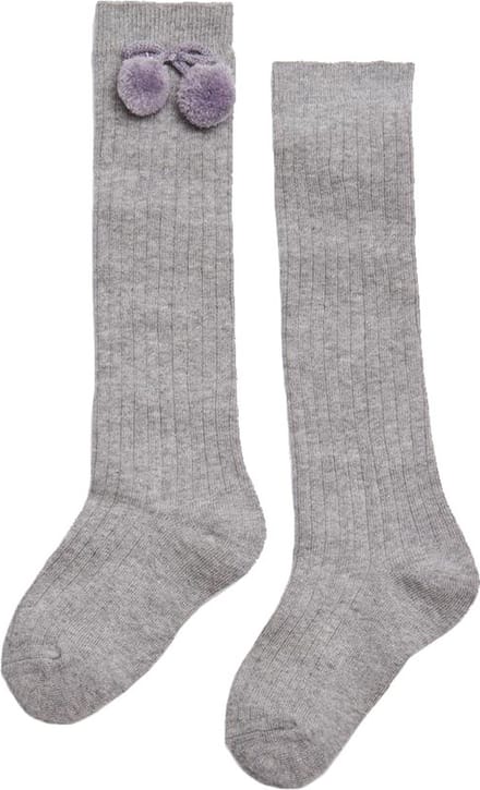 iN ControL 2pack kniekousen rib/pompom Grey melange 27/30