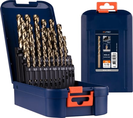Rotec Spiraalborenset '111', DIN338, type N, 25-dlg, ø1-13 ABS