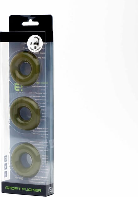 Sport Fucker - Chubby Rubber - Cockringen - 3 stuks - Legergroen
