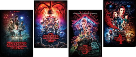 Stranger Things posters - Set van 4 posters - Netflix - Mike - Eleven - Dustin - Mike - 61 x 91.5 cm