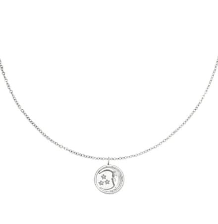 ketting colier - zilver - maan - moeder - kado - kerst - sinterklaas