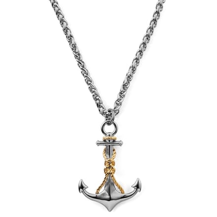 Tadd Stalen Ketting met Anker & Knoop