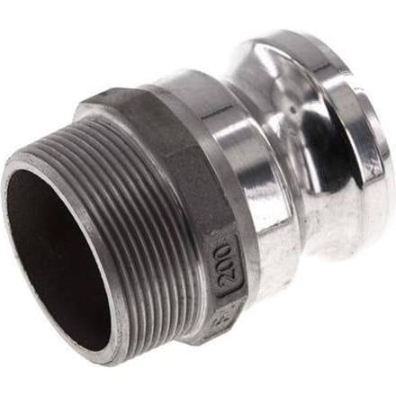 Camlock DN 50 (2'') Koppeling AluminiumR 2'' met buitendraad Type F MIL-C-27487