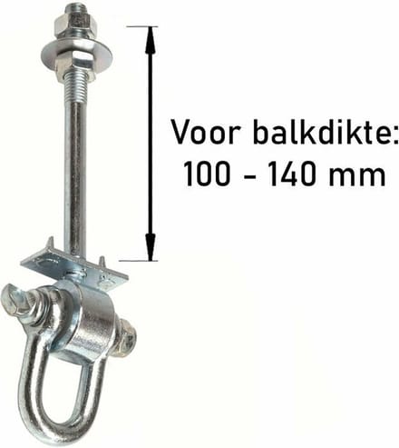 Schommelhaak met Gelagerde Harpsluiting M12 160mm (1 stuk)