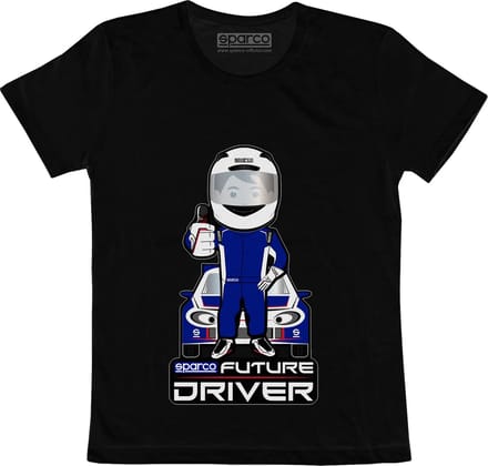 Sparco Future Racer Kinderen T-Shirt - Wit — Zwart — 7-8 jaar